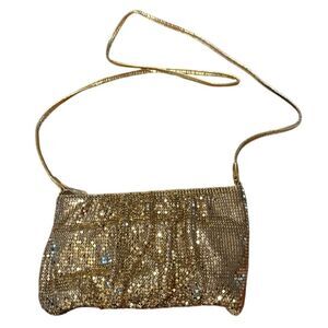 VTG Whiting and Davis Gold Crossbody Evening Bag